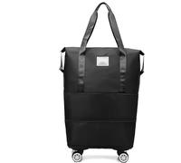 Vitrywei Travel Bag with Wheels, Expandable Foldable, 2025 New Large Capacity Travel Bag - Universal Wheel Removable, Rolling Luggage Carry On Bags (Black)
