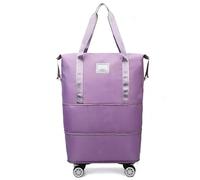 Vitrywei Travel Bag with Wheels, Expandable Foldable, 2025 New Large Capacity Travel Bag - Universal Wheel Removable, Rolling Luggage Carry On Bags (Purple)