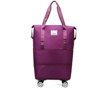 Vitrywei Travel Bag with Wheels, Expandable Foldable, 2025 New Large Capacity Travel Bag - Universal Wheel Removable, Rolling Luggage Carry On Bags (Dark Purple)