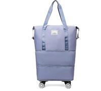 Vitrywei Travel Bag with Wheels, Expandable Foldable, 2025 New Large Capacity Travel Bag - Universal Wheel Removable, Rolling Luggage Carry On Bags (Blue)