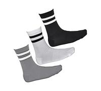 vitsocks Calzettoni Sportivi BAMBÙ Antiodore Spugna Uomo (3 PAIA) Calzini Skate Tennis Basket Tema American Crew Socks, 1x nero 1x bianco 1x grigio, 43-46