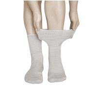 vitsocks Calzini Diabetici LANA MERINO Extra Larghi Donna (2 PAIA) Calze Sanitarie senza Cuciture per Piedi Gonfi, Termici Invernali, beige, 39-42