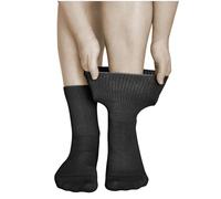 vitsocks Calzini per Diabetici Extra Larghi senza Elastico Donna (2 PAIA) Caviglie Gonfie, nero, 35-38