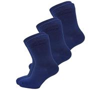 vitsocks Calzini Sottili Leggeri 98% COTONE Morbide Bambini (3 PAIA) Unisex Anni 2-10, blu marino, 27-30