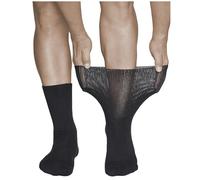 vitsocks Men's Loose-Top MERINO WOOL Diabetic Winter Socks (2 PAIRS) Swollen Ankles Legs, nero, 42-43