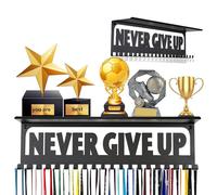 Vitsrisea Mensola da parete per medaglie, montaggio in ferro, decorativo e portatile, organizer per trofei sportivi, con gancio per medaglie da corsa, cross-country, ginnastica,