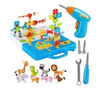 Vitsrisea Trapano elettrico, puzzle e cacciaviti - 289 pezzi/set elettrico e cacciavite giocattolo - Set educativo di strumenti, giocattoli da costruzione creativi per