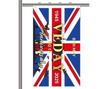 Vittoria di 80 anni in Europa, VE Day 80th Bandiera commemorativa - Strumento di decorazione di colori vivaci per varie parti, riunioni, celebrazioni e altre occasioni 2025 Victory Day 80th Ann