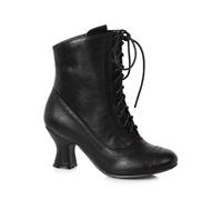 Vittoriano 2.5 " Tacco Donna Mezzo Polpaccio con Lacci Costume Stivale (Nero)