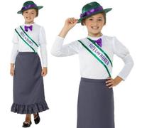 Vittoriano Suffragette Costume Ragazze Emily Libro Giorno Completo