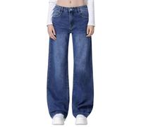 vittorio y Jeans Donna Vita Alta Larghi Baggy Wide Leg Fit Jeans (IT, Testo, M, Regular, Regular, Denim)
