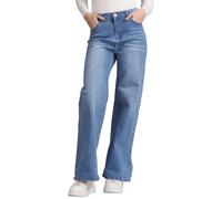 vittorio y Jeans Donna Vita Alta Larghi Jeans Donna Baggy Wide Leg Fit Jeans FX9050 (IT, Testo, L, Regular, Regular, Blu)