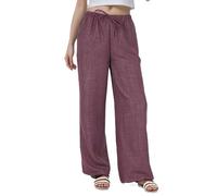 vittorio y Pantaloni Donna Estivi Larghi Vita Alta Pantaloni Tuta Donna Eleganti (IT, Testo, Taglia Unica, Regular, Regular, M/L, Viola)