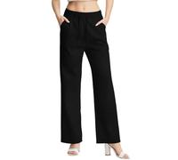 vittorio y Pantaloni Tuta Donna Larghi Sportivi Leggeri Dritti a Vita Alta con Tasche Comode (IT, Testo, Taglia Unica, Regular, Regular, XXL/XXXL, Nero)