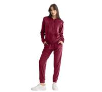 vittorio y Tuta Donna in Velluto Morbido - Tuta Sportiva Completa con Cerniera Frontale per Ginnastica e Casual (IT, Testo, XL, Regular, Regular, Rosso)