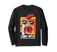 Vitus Catholic Saint Snooze Divertente Cool Gallo Maglia a Manica