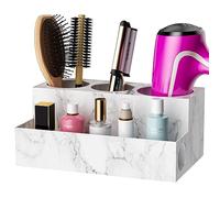 VITVITI Porta Phon Bagno da Muro, Porta asciugacapelli da Parete in Metallo, Senza Foratura Supporto Asciugacapelli, Organizer Bagno piastra per capelli, ferro arricciacapelli (Marmo Stile)