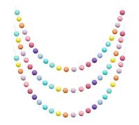 Viudecce 3 pezzi Ghirlanda di palline in feltro di ghirlanda colorata di Poms per Martedì Grasso Pasqua del Ringraziamento di Natale C