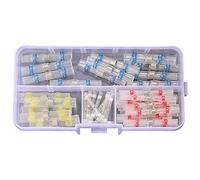 Viudecce 50 Pezzi Connettore Terminali Termorestringenti Termorestringenti Impermeabile Manicotto per Saldatura Tubi Isolati Connettori di Testa Kit di Cavi Elettronici DIY
