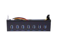 Viudecce 7 Porte USB 3.0 Hub 5 GBS 5,25 Pollici CD-Rom Drive bay CD Rom Pannello Anteriore per Case del Computer + USB 3.0 19-Pin Header a Tipo A Cavo Maschio Dual Chip PCI-E 1X PCI-E 16X