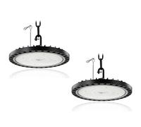 Viugreum 2 Confezioni UFO LED 200W, Proiettore LED da Esterno 20000LM, Bianco Freddo 6500K, Impermeabile IP65, UFO LED Industriale con Cordini/Cavi per Garage/Officina/Parcheggi/Palestra