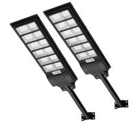 Viugreum 2 PACKS 600 W lampioni solari esterni con telecomando-6500 K faretto solare esterno, rilevatore di movimento-1080 LED IP66 impermeabile LED lampioni solari per giardino patio strada