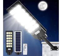 Viugreum 600W Lampione Solare LED da Esterno - 576 LED con Telecomando, IP65 Impermeabile, Sensore di Movimento | 6500K