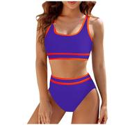 Viunychn Bikini Big Oberweite große Größen Sommer Bikinis Bademanzug Bauchweg mit Cups Badeanzug Sexy leicht Bikinioberteil und Bikinihose Swimsuit Push Up High Waist BadeCostume