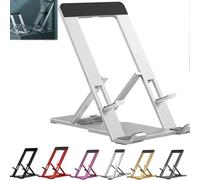 VIUXL Folding Bracket, New 2024 Fashion Folding Bracket for Phone, Foldable Aluminum Desktop Phone Stand, Portable Folding Bracket, Applicable to all (Sliver)