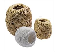 Rotolo di spago - fibra naturale titolo 2/6 - colore bianco - finitura candido cerato - 100 grammi - diametro 1 mm - lun