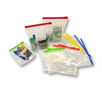 VIVA - 3520 - Buste slider - con chiusura zip e cursore - 20 x 25 x 3 cm - 60 micron - PE - trasparente-giallo - Viva - conf. 50 pezzi - 76533 - Conf. da 1 Pz. - 3520