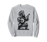 Viva Appalachia Native American Banjo Player Retro Felpa