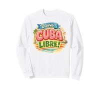 Viva Cuba Libre Retro Design Vintage Tipografia Cubana Felpa