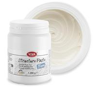 Viva Decor® - Pasta di struttura fine (1200 g, bianco), opaca, a base d'acqua per superfici in rilievo o plastica, per creativi e artisti