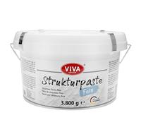Viva Decor - Pasta strutturale fine, 3,8 kg, colore bianco, opaca, pasta a grana fine a base d'acqua, per superfici in rilievo e plastica, per creativi e artisti, made in Germany