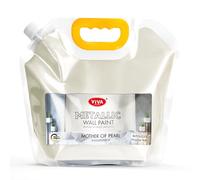 Viva Decor Pittura murale metallizzata, 2,5 l, madreperla, colore effetto parete per elegante decorazione della parete, a base d'acqua e resistente all'abrasione, facile da applicare, pittura da