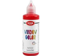 Viva Decor Window Color (rosso carminio, 90 ml) per immagini e adesivi rimovibili per decorazioni, specchi, piastrelle, vasi e finestre - Made in Germany