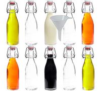 Viva Haushaltswaren - 10 Bottiglie Piccole con Tappo a Leva, capacità 200 ml, Imbuto del Diametro di 7 cm Incluso