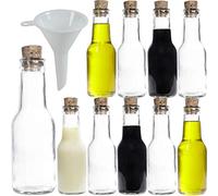 Viva Haushaltswaren - 10 Bottiglie Piccole in Vetro con Tappo in Sughero da riempire autonomamente, capacità 150 ml, Imbuto da 7 cm Incluso