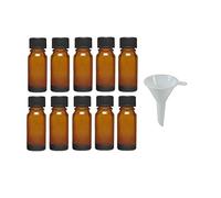Viva Haushaltswaren, 10 flaconi contagocce da 10 ml, da Farmacista, Bottiglie con Inserto contagocce, in Vetro Marrone, Vetro, Marrone, 10 ml