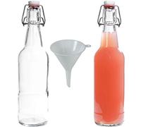 Viva Haushaltswaren - 2 bottigliette con Chiusura a Staffa da 500 ml, con Imbuto Bianco di Diametro Pari a 9,5 cm Incluso