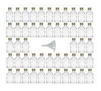 Viva Haushaltswaren - 50 - Mini Bottiglie di Vetro 20 ml con Tappo a Vite con Imbuto del Diametro di 5 cm