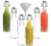 Viva Haushaltswaren - 6 bottigliette con Chiusura a Staffa da 500 ml, con Imbuto Bianco di Diametro Pari a 9,5 cm Incluso