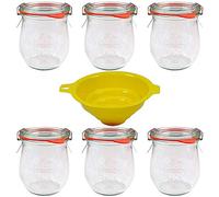Viva Haushaltswaren, 6 vasetti a Tulipano, 220 ml, ottimi per antipasti e Dessert, incl. Imbuto Giallo con Blocco
