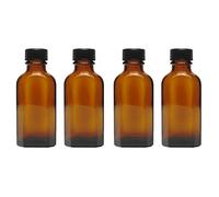 Viva Haushaltswaren - Bottiglia per medicinali, in vetro marrone, con etichette 4x 50ml Nero