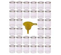 Viva Haushaltswaren Einmachglas Barattoli per Conserve, Coperchio Argento, 32 x 53 ml, 10 unità