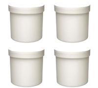 Viva-Haushaltswaren Gabriele Hesse e.K. 4 barattoli per crema da 250 ml, in plastica bianca, per alimenti, senza BPA, prodotto in Germania