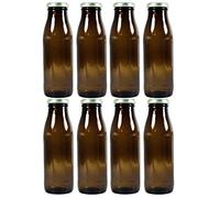 Viva-Haushaltswaren Gabriele Hesse e.K. Bottiglie per latte con tappo a vite, 8 x 500 ml, con imbuto incluso