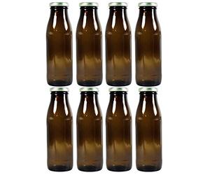 Viva-Haushaltswaren Gabriele Hesse e.K. Bottiglie per latte con tappo a vite, 8 x 500 ml, con imbuto incluso