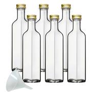 Viva Haushaltswaren Glasflasche Bottiglie di Vetro, Bianco, 250 ml